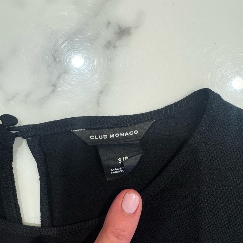 Club Monaco Black Ruffle Sleeve Blouse - Picture 7 of 8